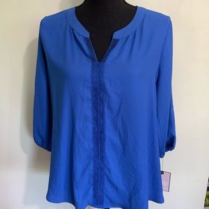 Dana Buchman royal blue blouse, NWT